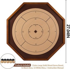 Crokinole Board Game – 27 Inch Large Classic Board Game.Deluxe Tournament Crokin