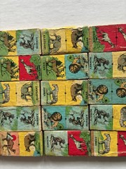 35 pc Antique ARK DOMINOES noah wilder mfg ? usa toy animal early 1900s