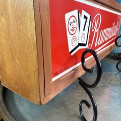 VTG Rummikub 1960’s All Wood Box & Wood Sides W/ Metal Brackets- 106 TILES EUC