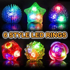 Glow Rings Multicolor Pack of 200 Led Bulk Party Supplies6 Light Kids Adults