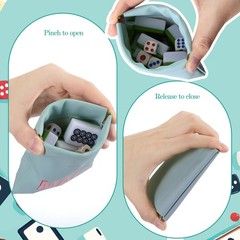 Mahjong Dice Bags 3.8 x 3.9 in PU Squeeze Mahjong Pouch Mini Dice Coin Tiles …