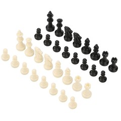 Tournament Chess Set 32 Black & White Pieces 1.93Inch 49mm Tall Standard Plas…