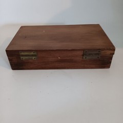 Vintage 28 Piece Domino Set In Walnut Wood Box Pacific Game Company With Papers