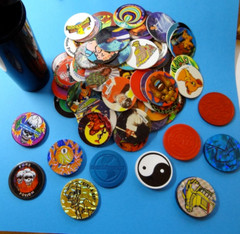 POGS * 100 Misc Variety * 10 Misc Slammers, Plastic and Metal * Two (2) Tubes
