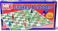 Traditional Snakes & Ladders Game – Foldable Board for 2-6 Players, Ages 3+