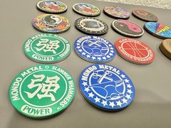 Vintage 90s Metal Pog Slammer Mix Lot – Ying Yang – 8 Ball – Peace – Wild One
