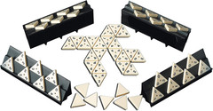 Pressman Tri-Ominos – Deluxe Edition Triangular Tiles with Brass Spinners, 5″