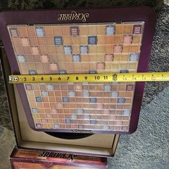 Scrabble Deluxe Collector’s Edition Turntable Crossword Rotating Milton Bradley