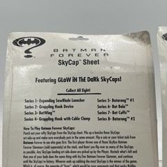 Vintage 1995 Batman Forever SkyCaps Sheet Movie Pogs 2 New And Sealed Cards