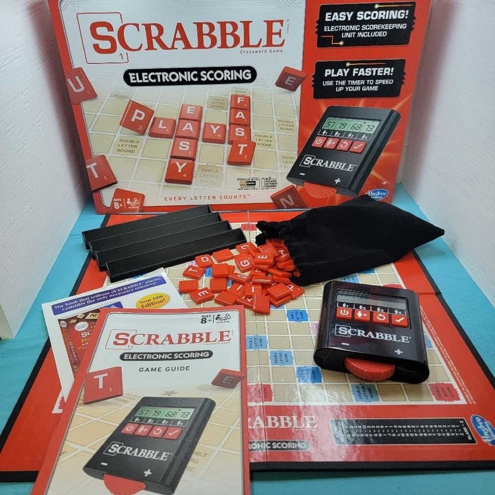 Scrabble Electronic Scoring Word Game – Complete Set w/ Timer