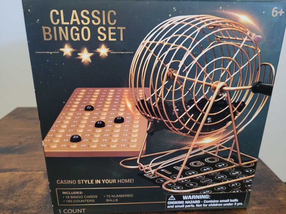 Classic Casino Style Bingo Set Gold Ages 6+ Brand New Free Ship Lower 48 States