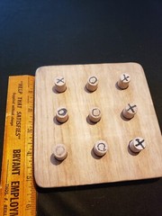 Handmade Wooden Tic-Tac-Toe 5.5″ x 5.5″ Board Game Game For Kids Of All Ages