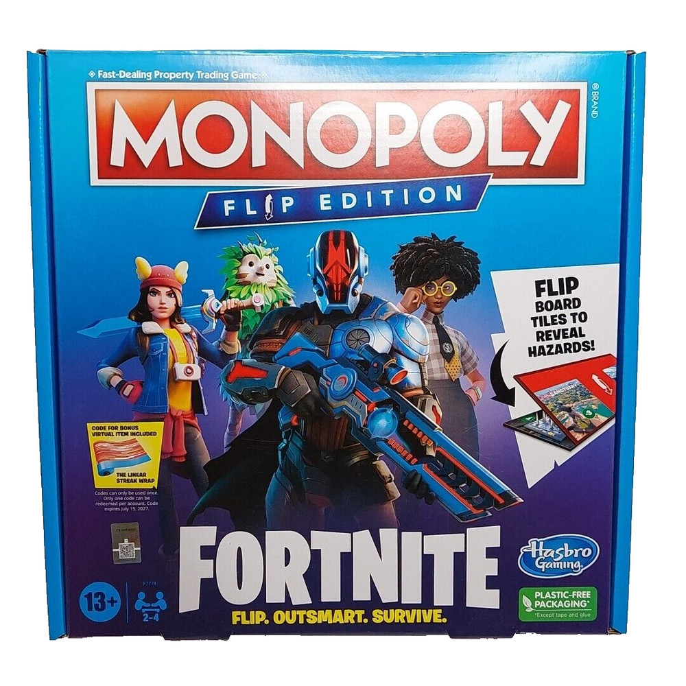 Monopoly Fortnite Flip Edition Board Game for Ages 13+ Sealed New In Box