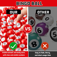 Raffle Bingo Ball Set – Numbered with Easy Read Window, Mini Plastic Balls for G