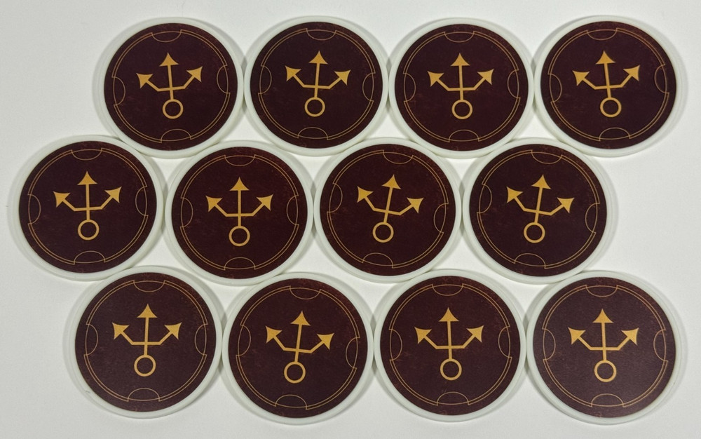 Hoplomachus Victorum BoardGame Tactic Chips Set of 12 COMPLETE Chip Theory Games