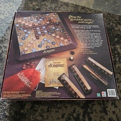 Scrabble Deluxe Collector’s Edition Turntable Crossword Rotating Milton Bradley