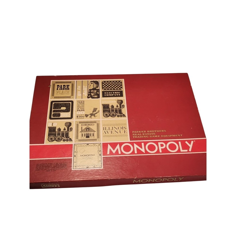 Vintage 1964 Monopoly Board Game Parker Brothers Red Box Complete MCM Classic
