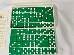 Vintage Marblelike Puremco Green Standard Dominoes Original Box No. 616