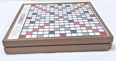 2019 WS GAME COMPANY DELUXE ED. SCRABBLE ROTATING WOOD COLLECTOR GAME SET EUC