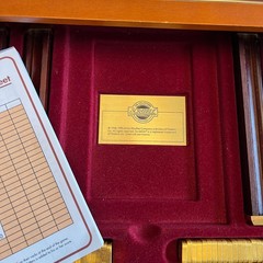 Scrabble Franklin Mint 1990 Collector’s Edition 24K Gold Plated Tiles Wood EUC