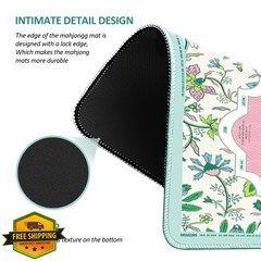 XINTONG Pastel Floral Wave Mahjong Mat Anti-Slip 32×32