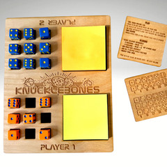 Handcrafted Wooden Knucklebones Dice Game – 2 Player Strategy Board w/ 18 Dice
