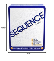 Sequence Board Game for 2 to 12 Players Strategy Game in Tin Ages 7 and Up