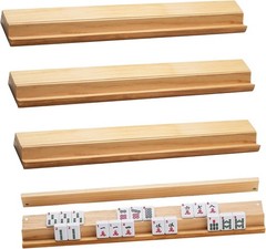 Wooden Mahjong Racks with Magnetic Pushers – Set of 4, Solid Wood | For American