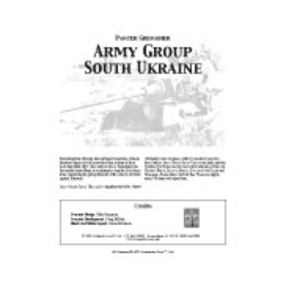 Avalanche Wargame Army Group South Ukraine VG+