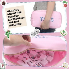 Empty Mahjong Bag Thickened American Mahjong Tiles Bag with Zipper Storage Po…