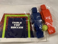 Table Top Soccer Kit Mobile Pencil Topper Play Anywhere Red and Blue Player
