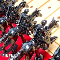 Elegant Pine Wood Horse Racing Game, Metal Miniatures, Family Board Game