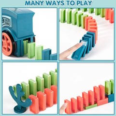 Domino-Zug-Spielzeug-Set, automatisches Domino-Bauen und Stapeln, kreatives…