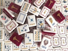 American Mahjong Game Set, 160 tiles Mah Jong Tiles red Ginkgo Acrylic Mahjong