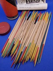 1937 Parker Brothers Movie Sticks Game Sticks and Tricks Wooden Sticks Vintage