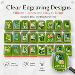 160 Art Green Oil Paintings of American Mahjong Tiles American Mahjong Set