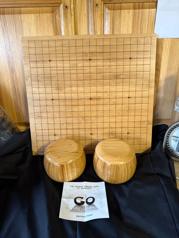 Bamboo Board GO Game Ancient Chinese Strategy White / Black Stones