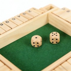 Wooden dice Board game shut The box for 4 players Flaps & dices Game fast ship.