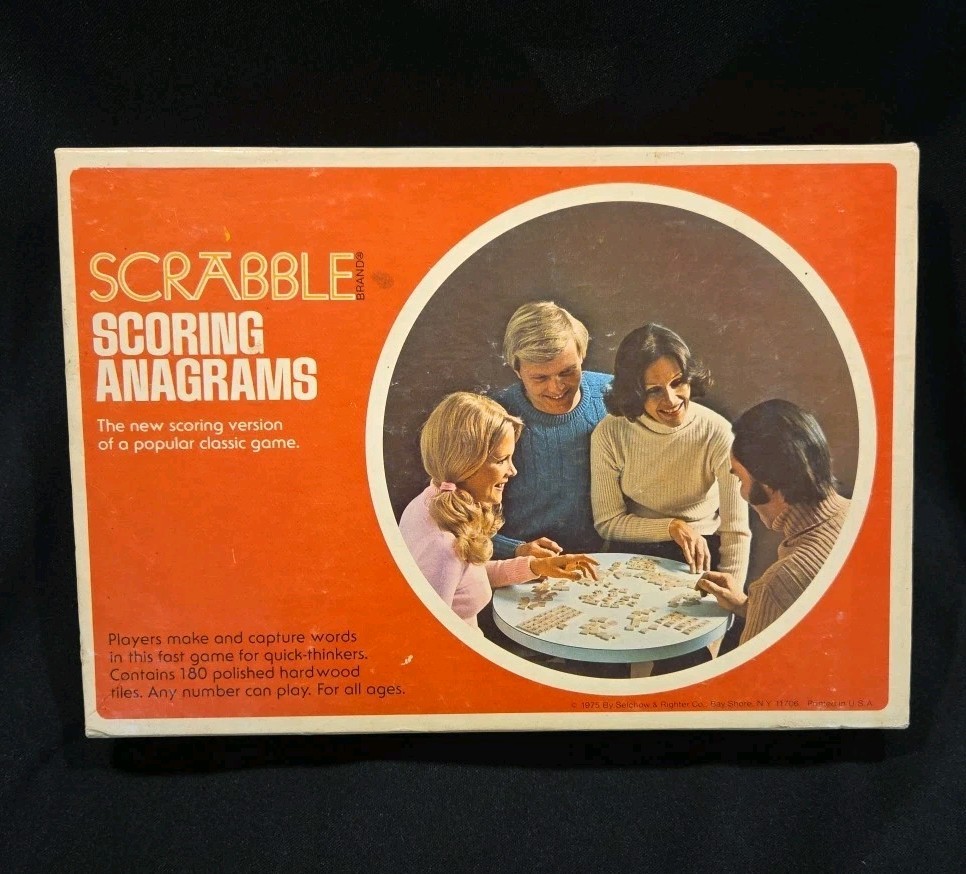 Scrabble Scoring Anagrams Vintage Board Game 1975 Complete