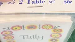 Heines Tallies 2 Way 2 Table Set With Multi-Color Floral Designs-8 Tallies