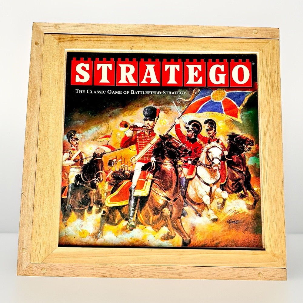 Stratego Nostalgia Edition Wooden Box Board Game Vintage Style Complete MB 2002