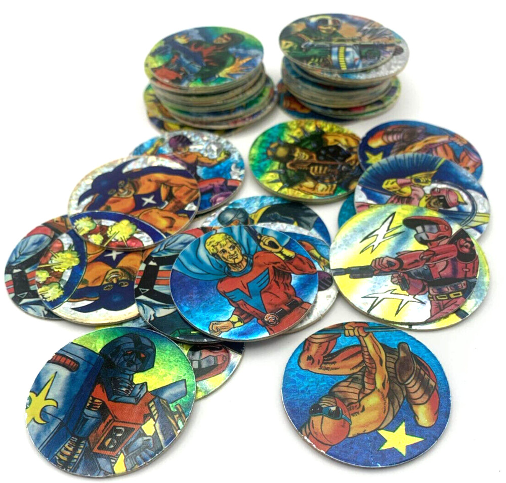 Lot of 45 Foil Pogs Holo Taiwan Vintage Milk Caps Various Characters 1990’s