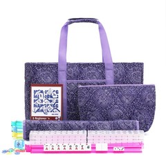 Kyerlish American Mahjong Tile 4 inches x 9 x 21 inches, Purple Print
