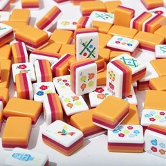 vibrant layered mahjong tiles – American style 160 tiles – Vitality Orange New
