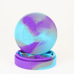 FanRoll by Metallic Dice Games Silicone Round Dice Case: Purple/Gray/Light Blue,