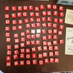 Vintage ANAGRAMS Parker Brothers Game Plastic Tiles, With Instructions RARE!
