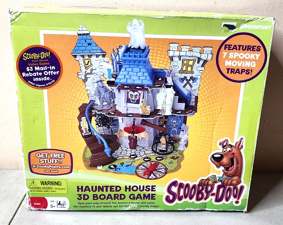 SCOOBY-DOO! HAUNTED HOUSE 3D BOARD GAME 2009 PRESSMAN – COMPLETE