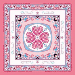 ® American Mahjong Mat with Rules – Pink Floral Mah Jong Table Cloth – 33″ Ne…