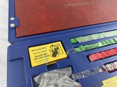 Vintage 1973 Monopoly Board Game Blue Hard Plastic Travel Case Complete
