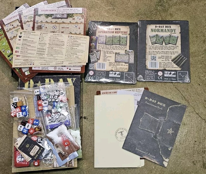 D-Day Dice Do or Die Board Game 1st Ed + Atlantikwall Normandy Neptune Expansion